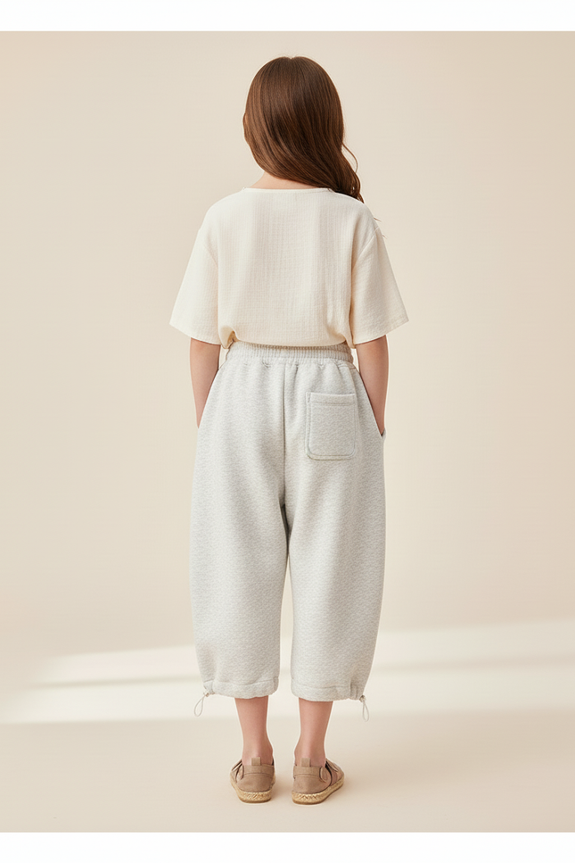Pantalon Baggy Gris Molletonné Ample Enfant - vue 2