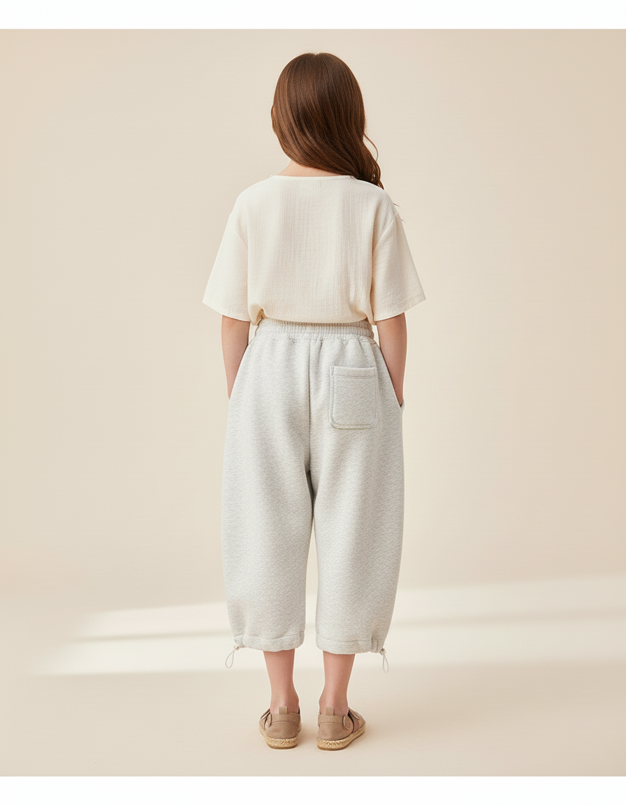 Pantalon Baggy Gris Molletonné Ample Enfant - vue 2