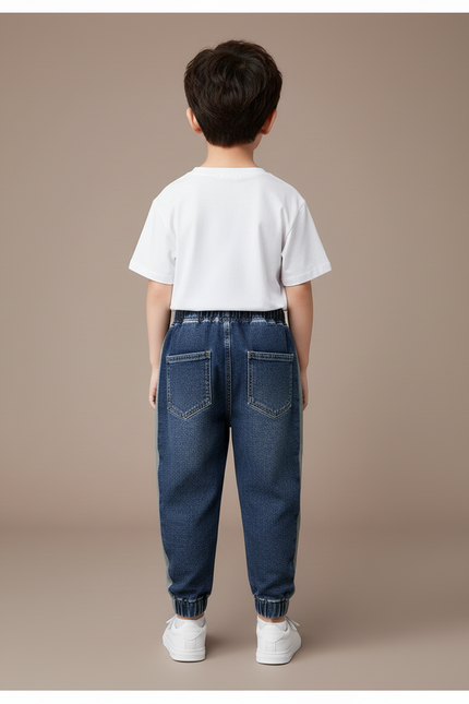 Pantalon Baggy Denim Bleu Ample Garçon Coton - Jean - vue 2
