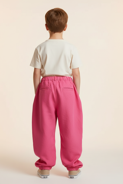 Pantalon Baggy Rose Fuschia Ample Plissé Enfant - Coton - vue 2