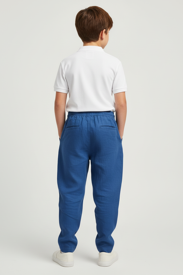 Pantalon Baggy Bleu Lin Décontracté Garçon - vue 2