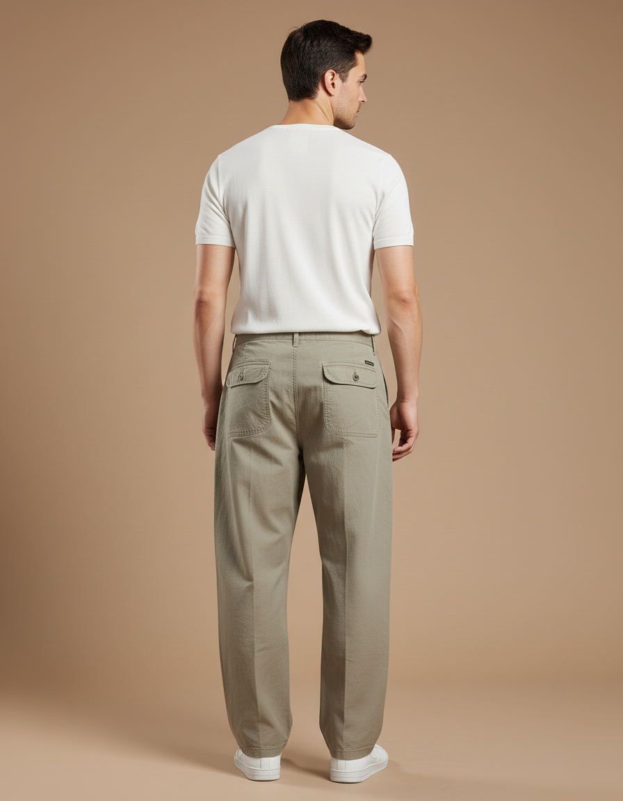 Pantalon Baggy Kaki - Toile - vue 2