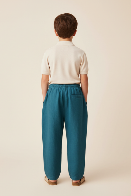 Pantalon Baggy Bleu Lin Ample Étoile Enfant - vue 2