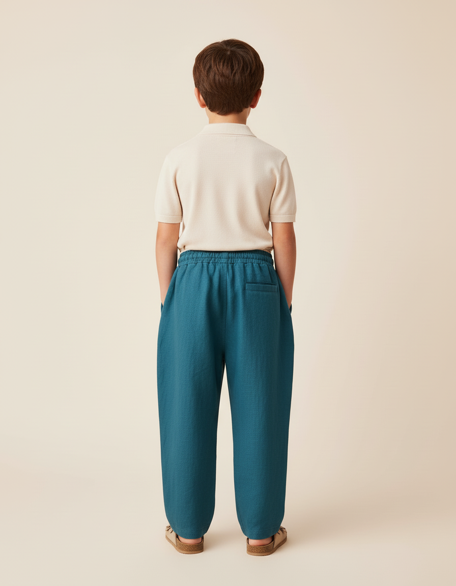 Pantalon Baggy Bleu Lin Ample Étoile Enfant - vue 2