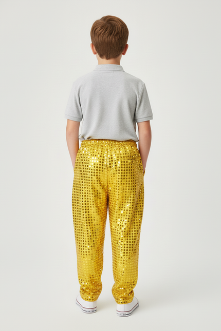 Pantalon Baggy Doré Paillettes Scintillantes Ample Enfant - Polyester - vue 2
