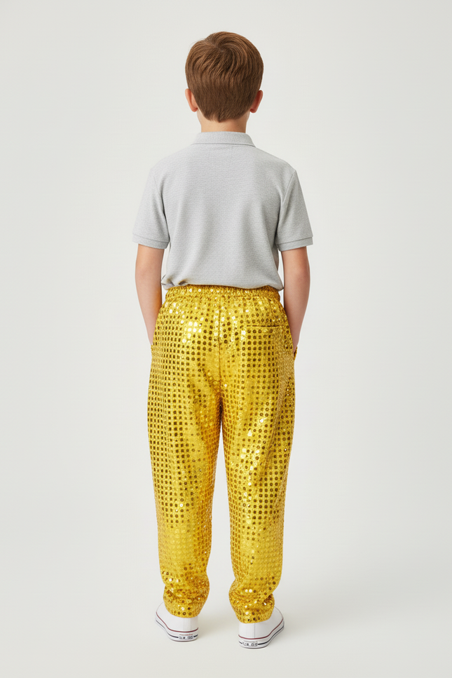 Pantalon Baggy Doré Paillettes Scintillantes Ample Enfant - Polyester - vue 2