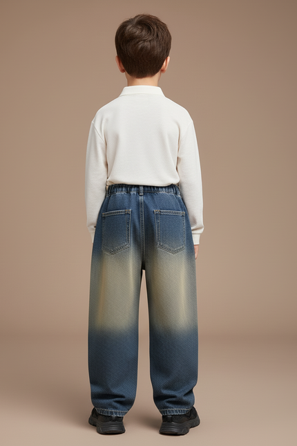 Pantalon Baggy Jean Dégradé Ample Enfant Décontracté - Multicolore - vue 2