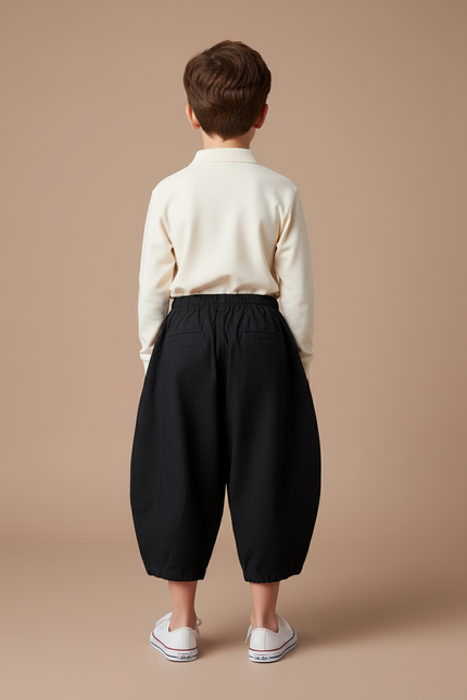 Pantalon Baggy Noir Ample Coton Enfant Unisexe - vue 2