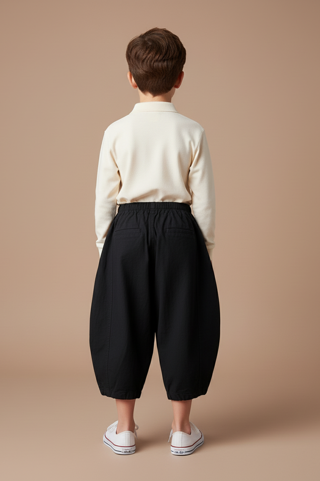 Pantalon Baggy Noir Ample Coton Enfant Unisexe - vue 2