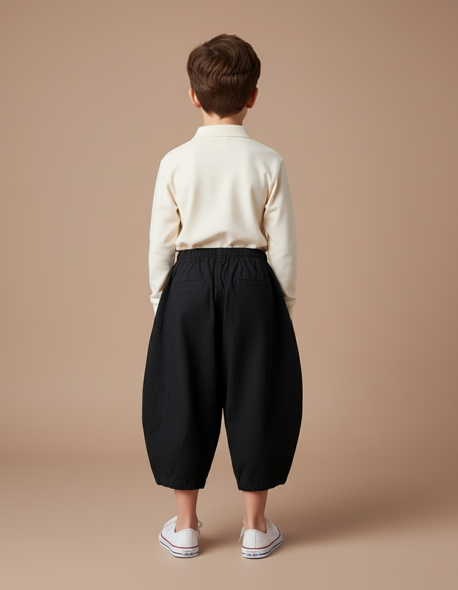 Pantalon Baggy Noir Ample Coton Enfant Unisexe - vue 2