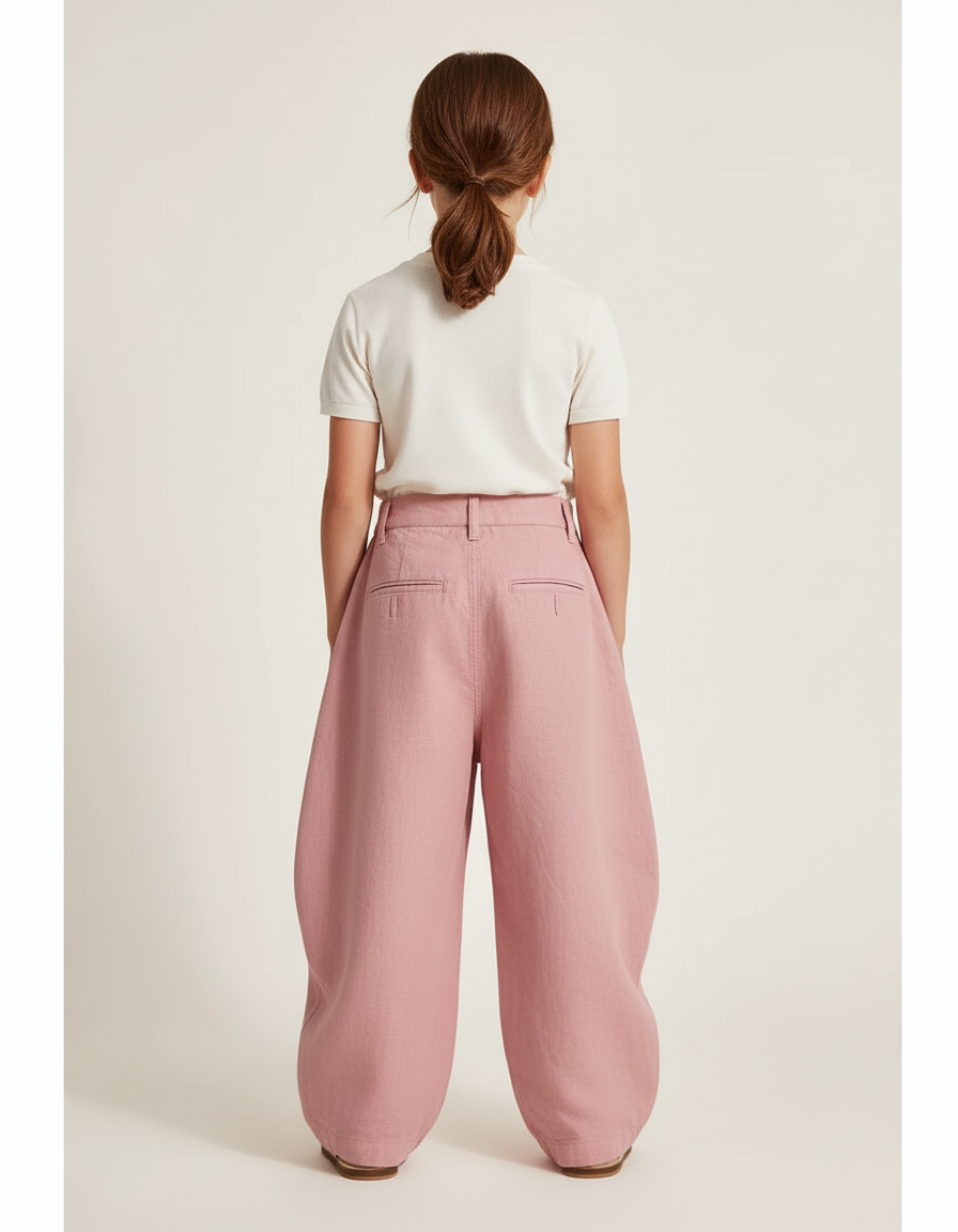 Pantalon Baggy Rose Lin Ample Décontracté Enfant - vue 2