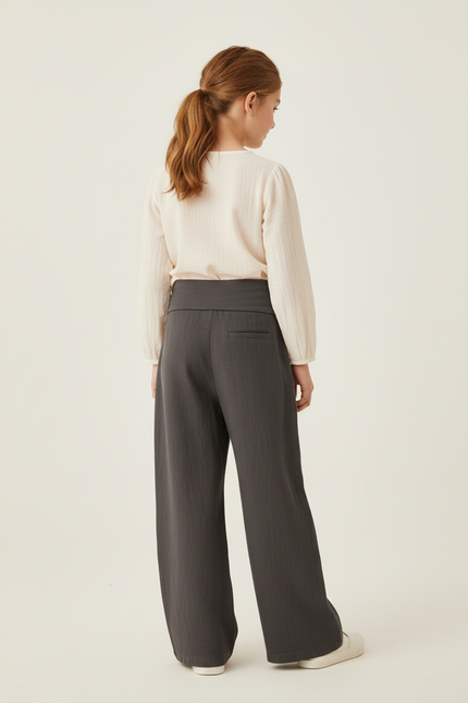 Pantalon Baggy Gris Ample Décontracté Confortable Fille - Lin - vue 2