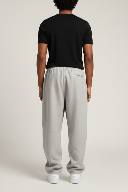 Pantalon Baggy Gris Ample Confortable Cordon Cintrée - Molleton - vue 2