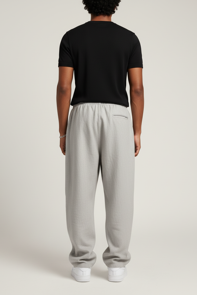 Pantalon Baggy Gris Ample Confortable Cordon Cintrée - Molleton - vue 2