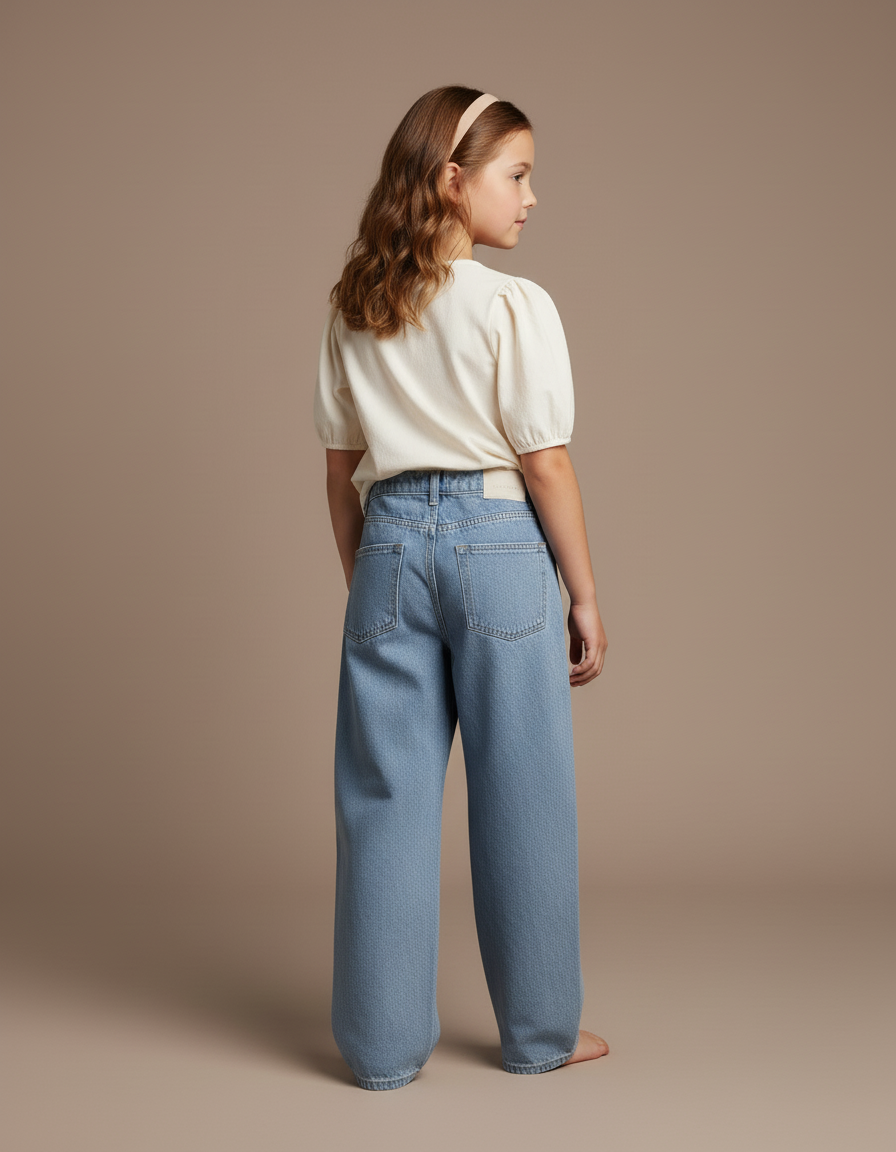 Pantalon Baggy Denim Clair Imprimé Anime Harajuku - Bleu Jean - vue 2