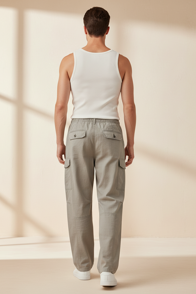 Pantalones Cargo Baggy - Kaki Toile - vue 2