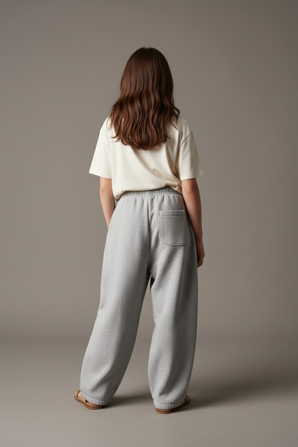 Pantalon Baggy Gris Ample Coton Lâche Décontracté Unisexe - Molleton - vue 2