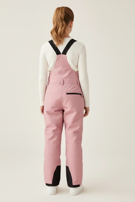 Pantalon Baggy Rose Bretelles Imperméable Enfant Ski - Polyester - vue 2