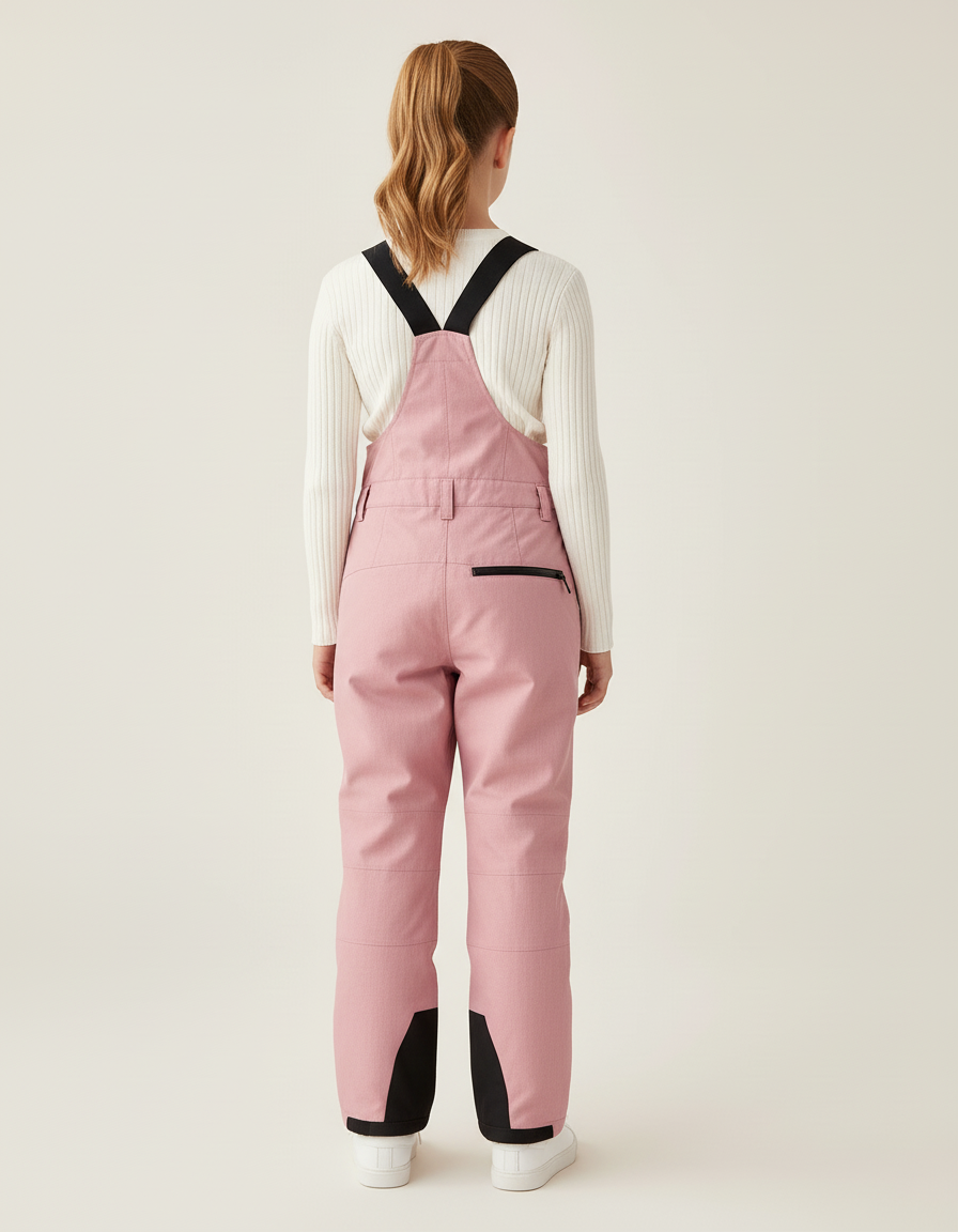 Pantalon Baggy Rose Bretelles Imperméable Enfant Ski - Polyester - vue 2