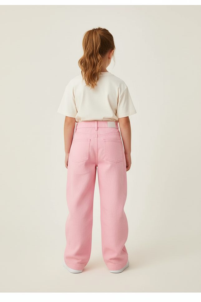 Pantalon Baggy Rose Ample Décontracté Enfant - Jean - vue 2