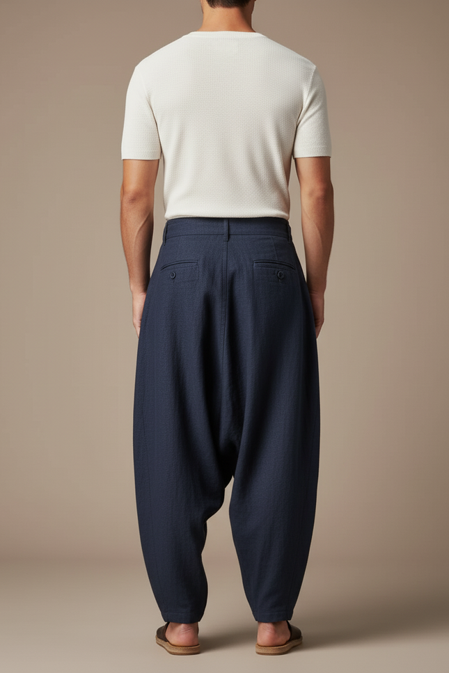 Pantalon Baggy Vintage - Marine Lin - vue 2