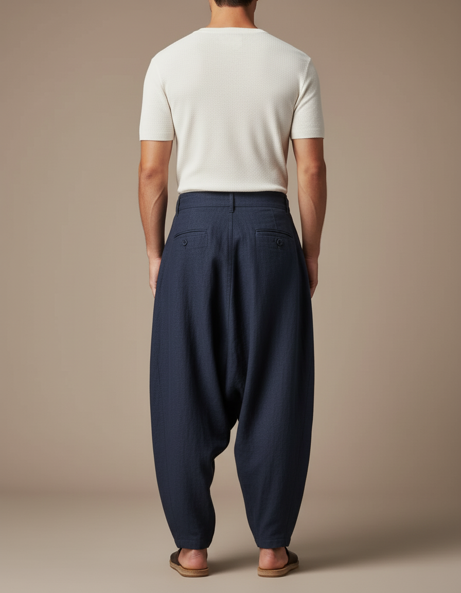 Pantalon Baggy Vintage - Marine Lin - vue 2