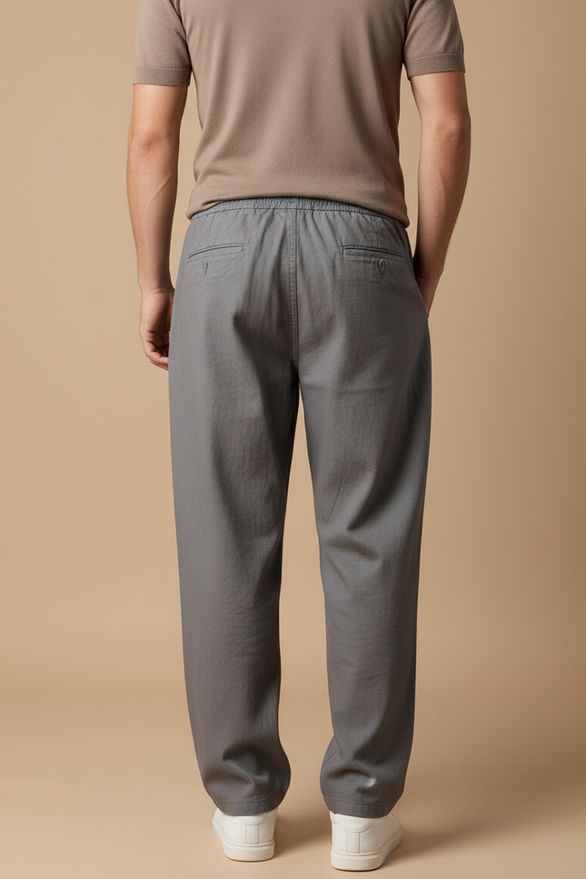 Pantalon Baggy Gris Cordon Élastique Ample Décontracté Homme - Coton - vue 2