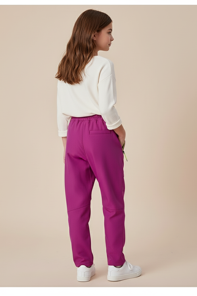 Pantalon Baggy Fuchsia Ample Sportif Fille - Rose Polyester - vue 2