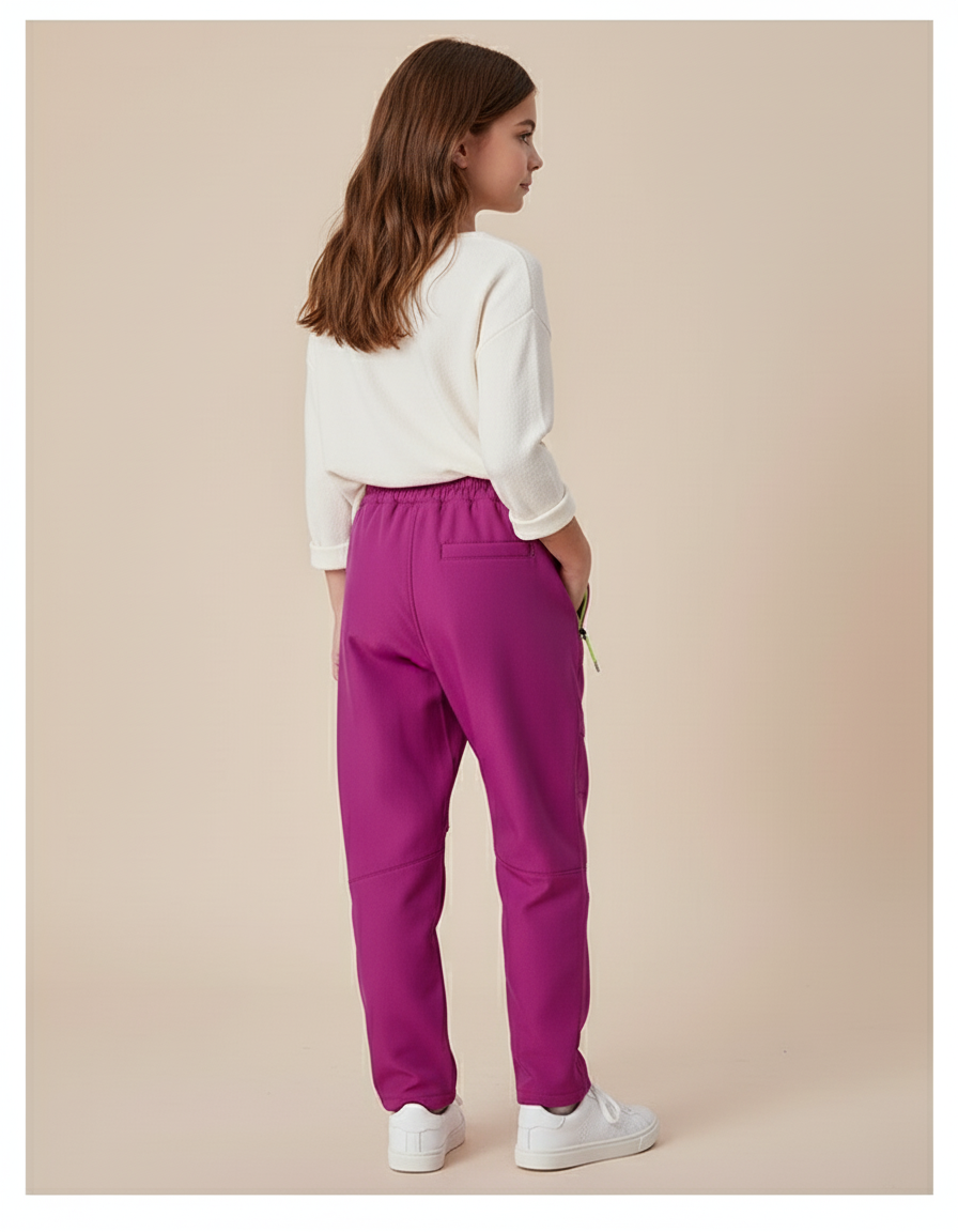 Pantalon Baggy Fuchsia Ample Sportif Fille - Rose Polyester - vue 2