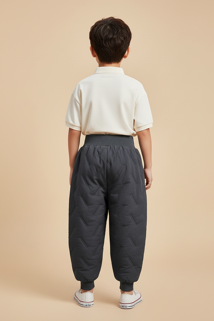 Pantalon Baggy Gris Matelassé Hiver Enfant Décontracté - Polyester - vue 2