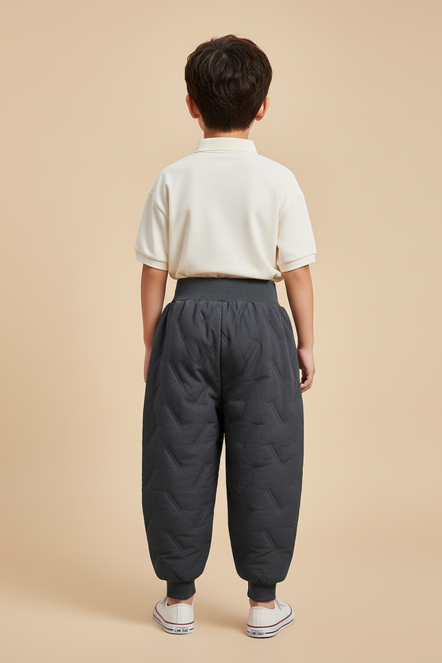 Pantalon Baggy Gris Matelassé Hiver Enfant Décontracté - Polyester - vue 2