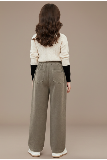 Pantalon Baggy Vert Côtelé Chaud Décontracté Enfant - Kaki Cordé - vue 2