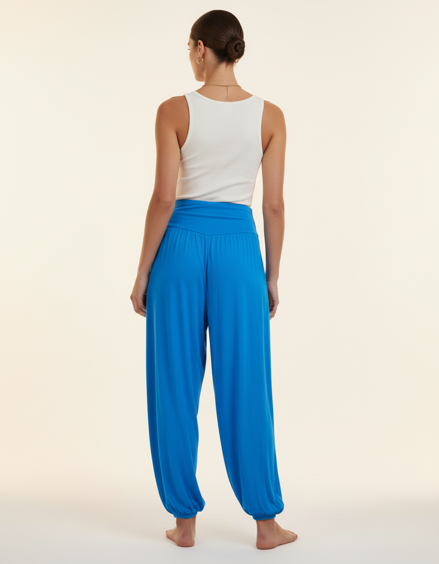 Pantalon Baggy Bleu Fluide Ample Confortable Femme - Viscose - vue 2