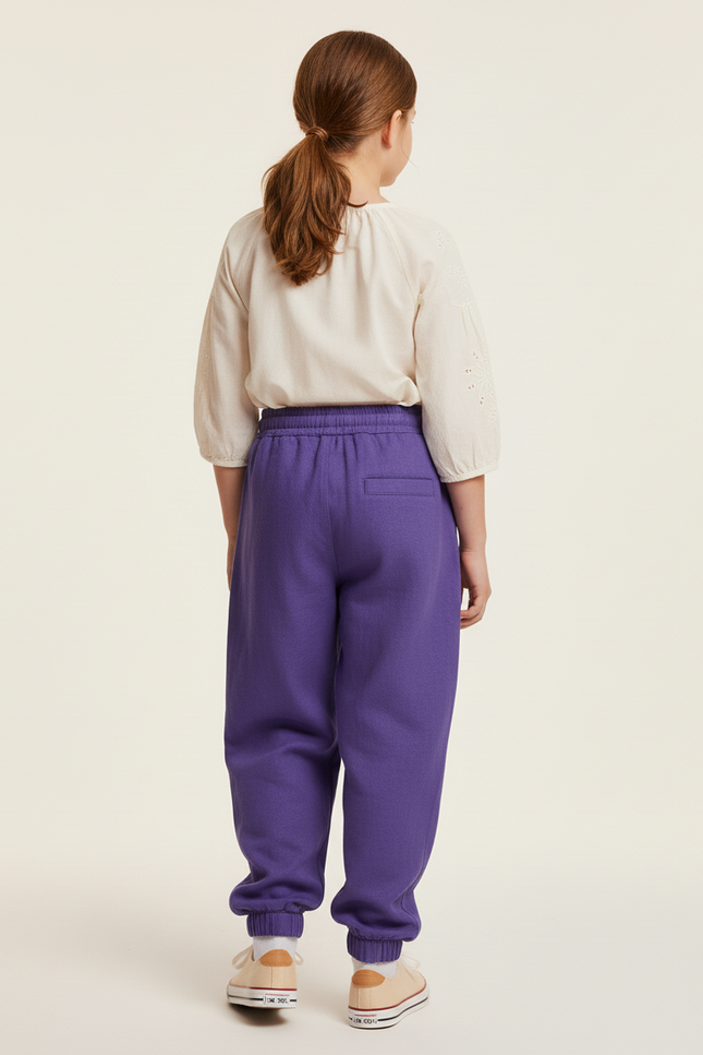 Pantalon Baggy Violet Imprimé Molleton Confortable Enfant - vue 2