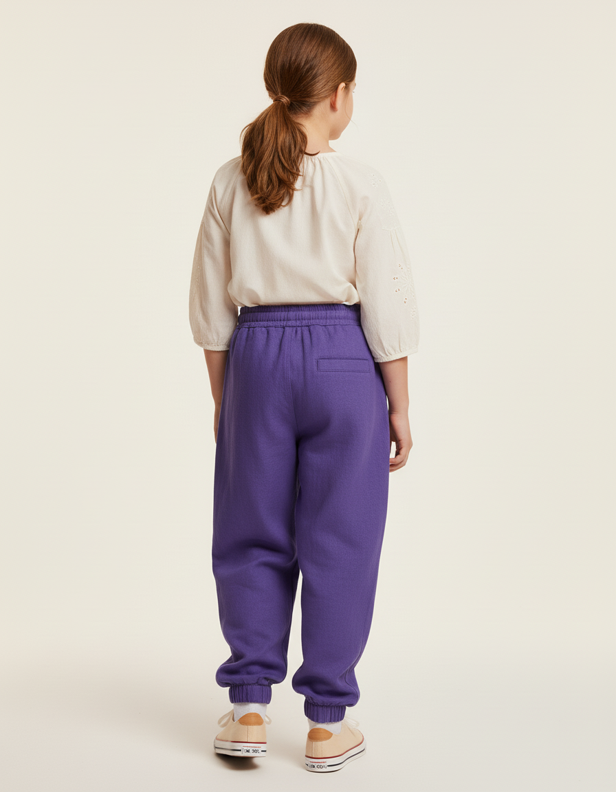 Pantalon Baggy Violet Imprimé Molleton Confortable Enfant - vue 2