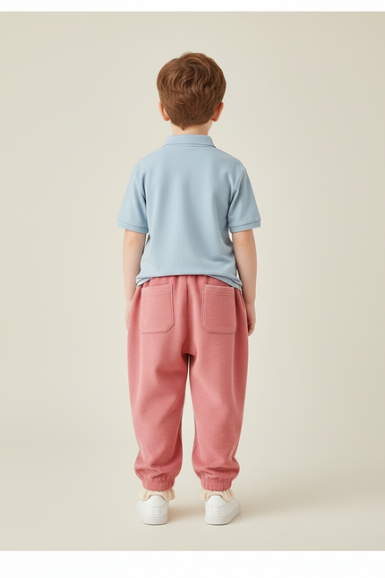 Pantalon Baggy Rose Côtelé Ourson Épais Enfant - Cordé - vue 2