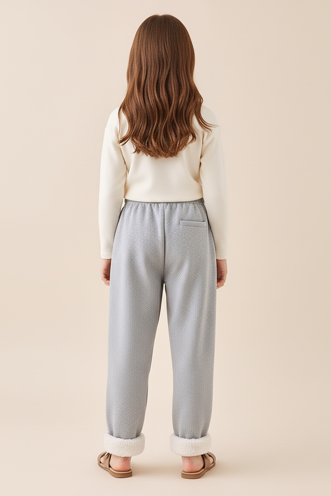 Pantalon Baggy Gris Molletonné Doublé Chaud Enfant - vue 2