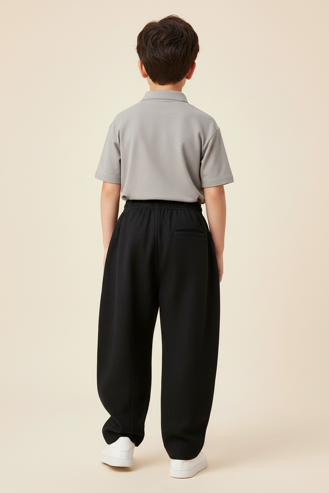 Pantalon Baggy Noir Ample Confortable Coton Garçon Sport - vue 2
