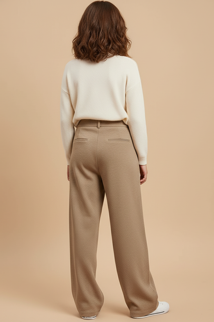 Pantalon Baggy Beige Plissé Ample Décontracté Fille - Maille - vue 2
