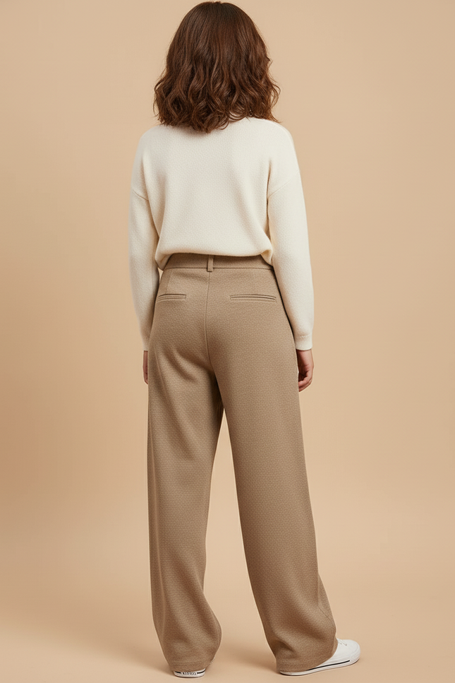 Pantalon Baggy Beige Plissé Ample Décontracté Fille - Maille - vue 2