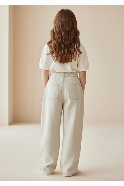 Pantalon Baggy Beige Ample Décontracté Coton - Jean - vue 2