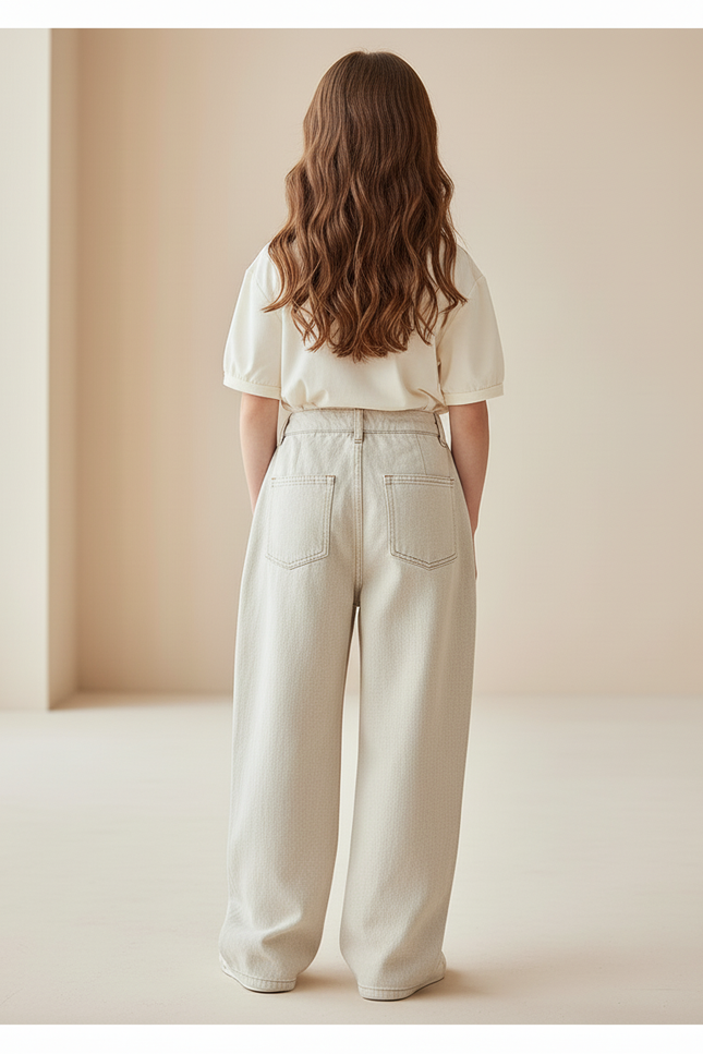 Pantalon Baggy Beige Ample Décontracté Coton - Jean - vue 2