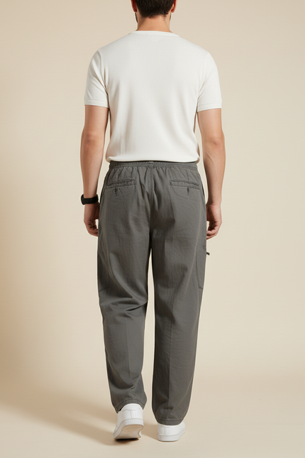 Pantalon Baggy Cargo Homme - Kaki Toile - vue 2