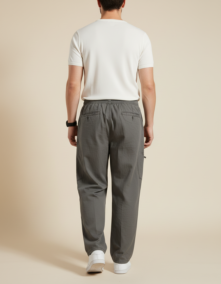 Pantalon Baggy Cargo Homme - Kaki Toile - vue 2