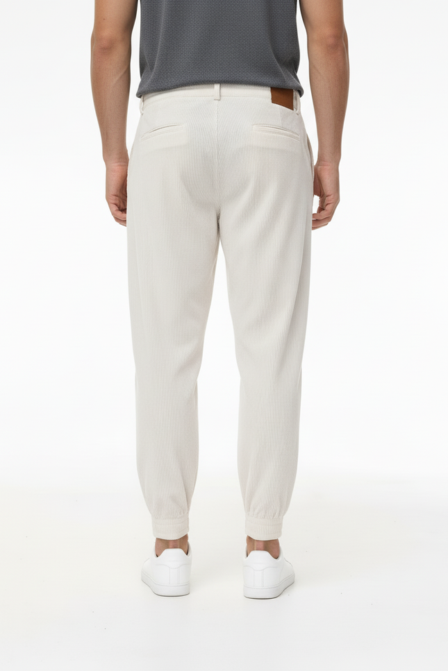 Pantalon Baggy Côtelé Beige Ample Confortable Homme - Cordé - vue 2