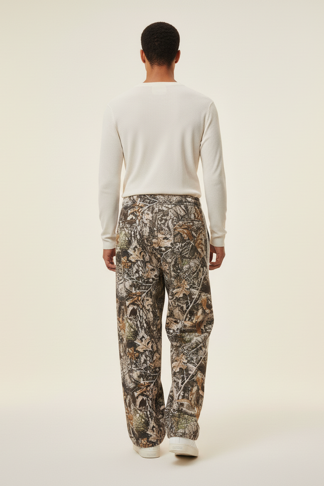 Pantalon Baggy Camouflage Rayé Ample Décontracté Homme - Imprimé Molleton - vue 2
