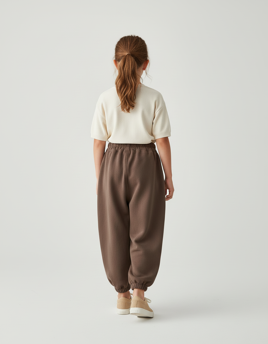 Pantalon Baggy Marron Molleton Maison Confortable Enfant - vue 2