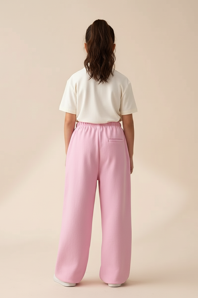 Pantalon Baggy Rose Molleton Ample Confortable Enfant - vue 2