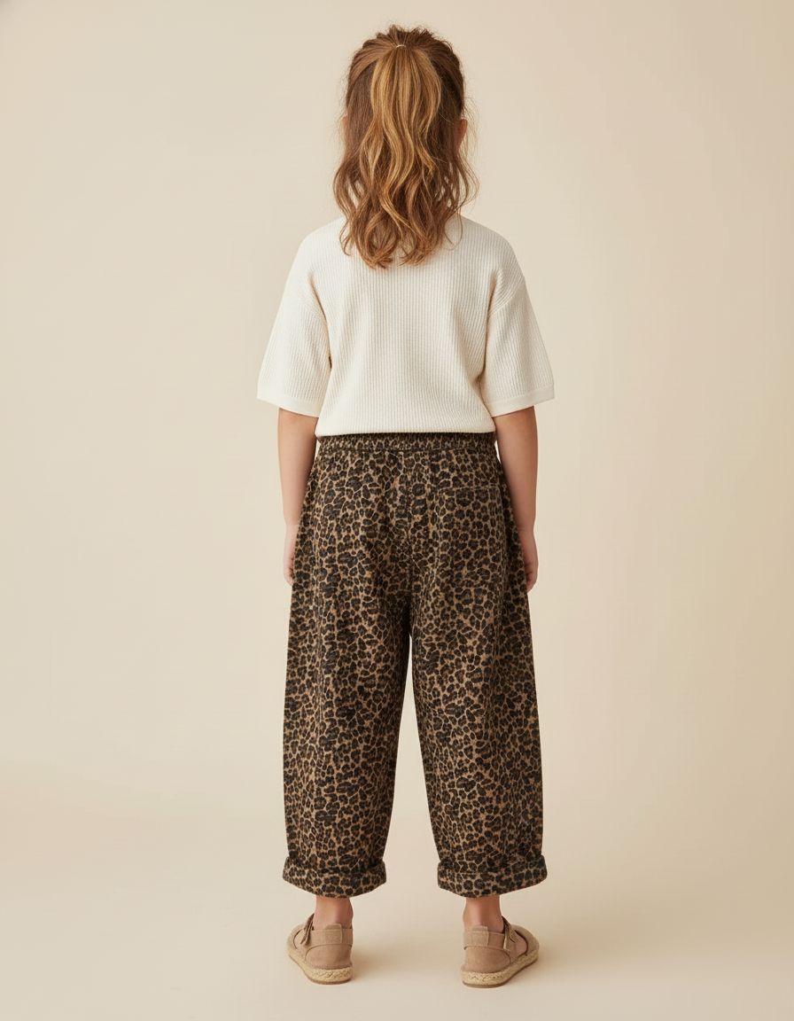 Pantalon Baggy Léopard Ample Confortable Fille - Imprimé Toile - vue 2