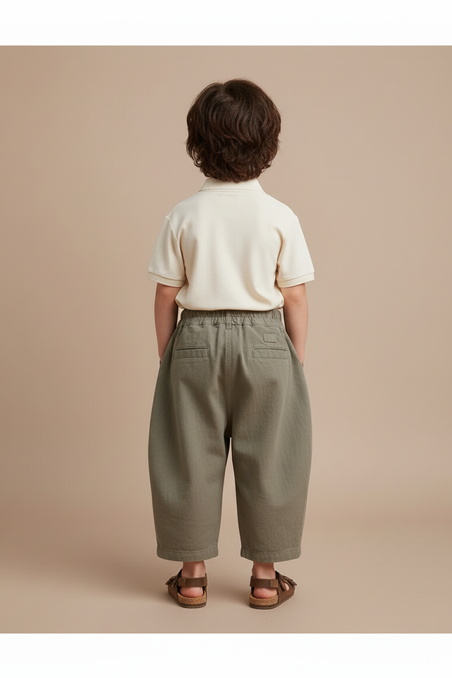 Pantalon Baggy Kaki Ample Coton Enfant Harem - vue 2